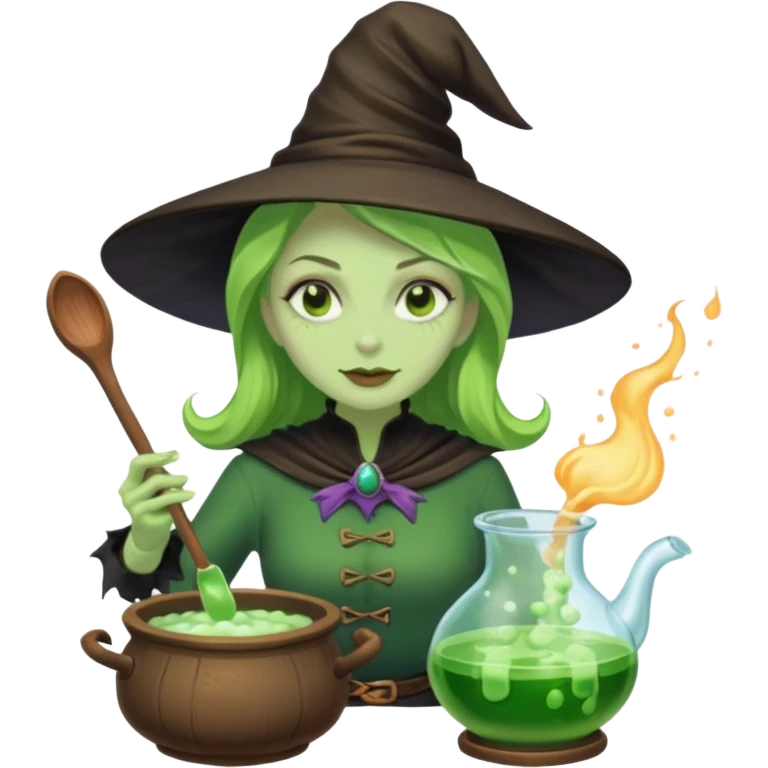 green witch cooking potion emoji