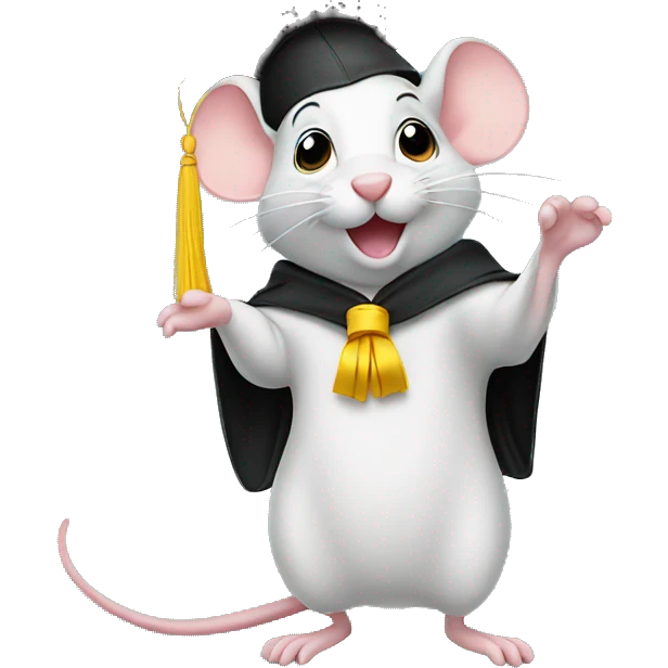Mouse graduating  emoji