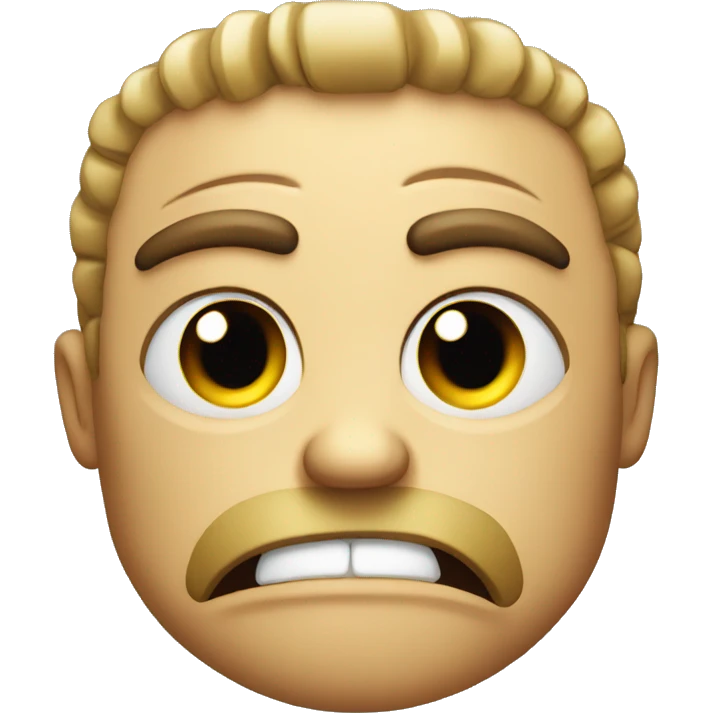 Angry face, with block mouth emoji