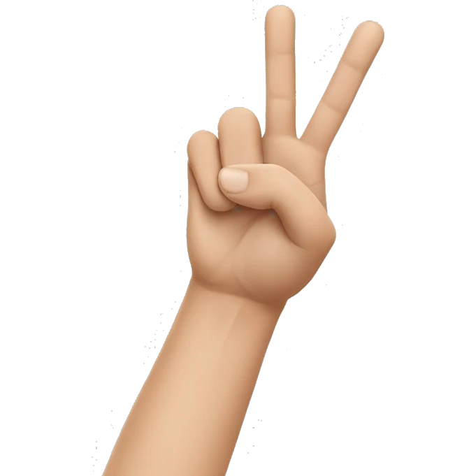Create an emoji with the Texas Tech hand symbol. Thumb, Pointer, middle fingers up emoji