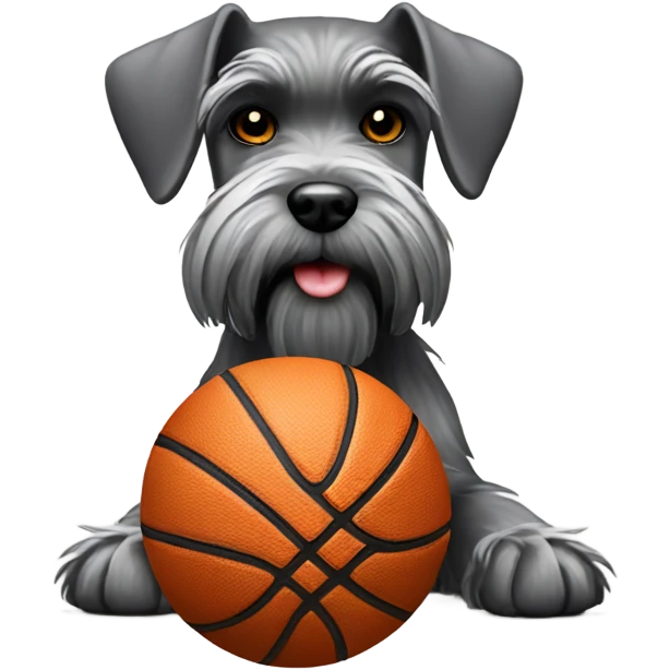 Schnauzer shooting a basketball  emoji