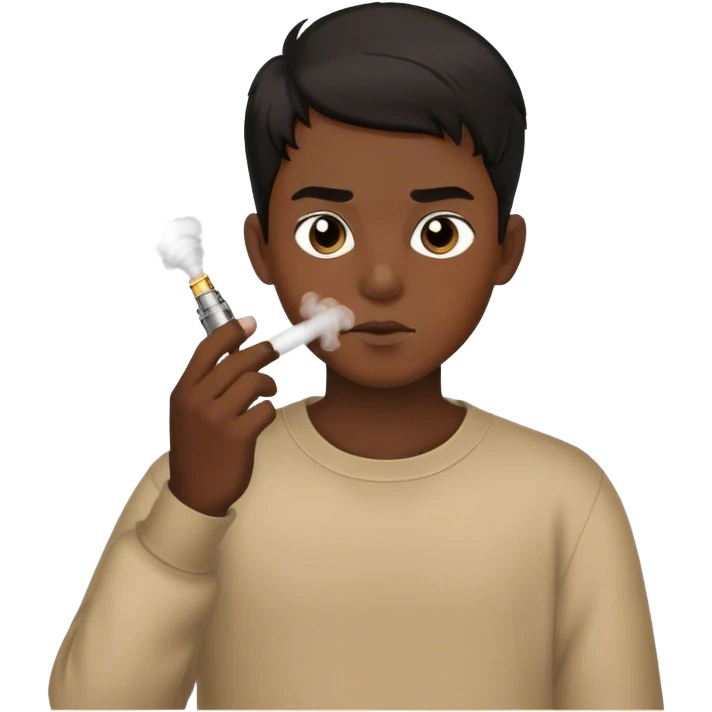 tan black haired boy vaping emoji
