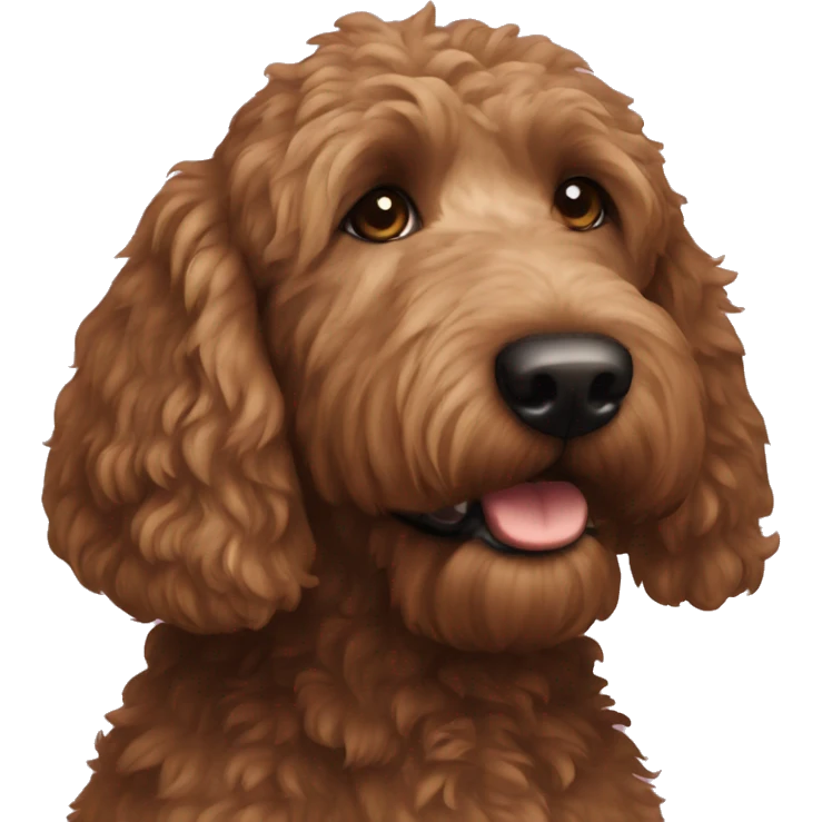 dark brown golden doodle emoji