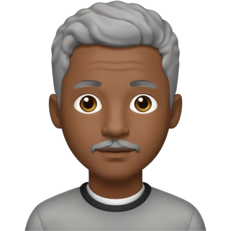 A cool debinaire black man with a very short wavy gray haired crew cut and a very short trimmed goatee. emoji