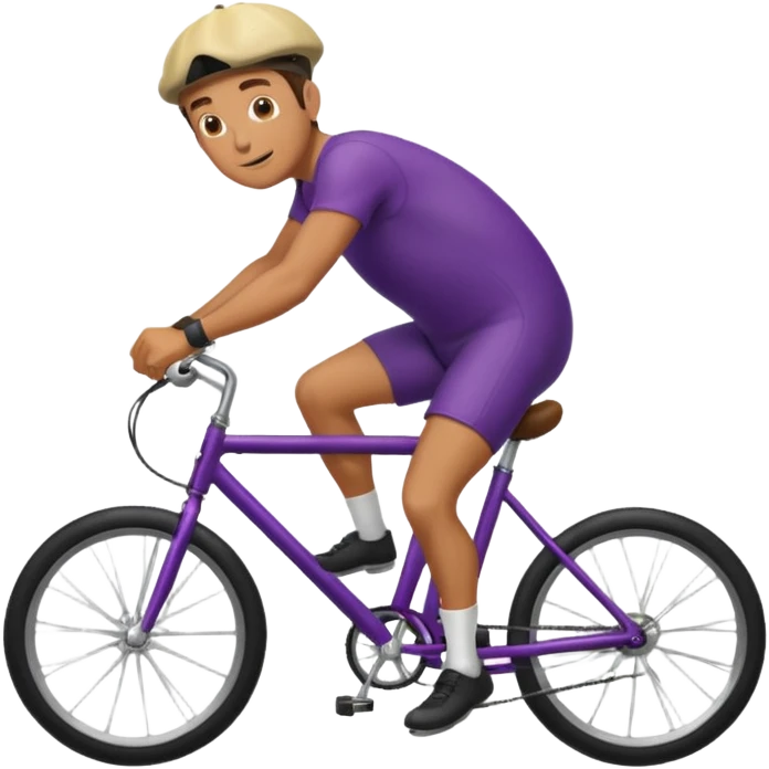Guy riding a eggplant like a bicycle emoji