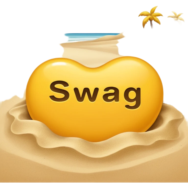 #SWAG text on a sandy beach (ios emoji style) emoji