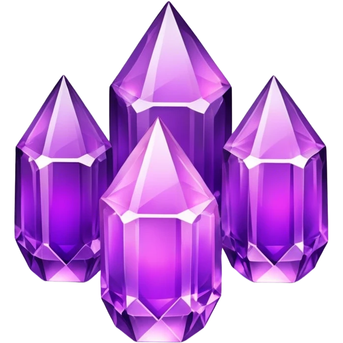 3 purple glowing crystals emoji