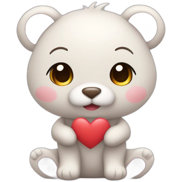 Un doudou avec un coeur emoji