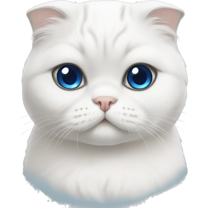 white scottish fold with blue eyes  emoji