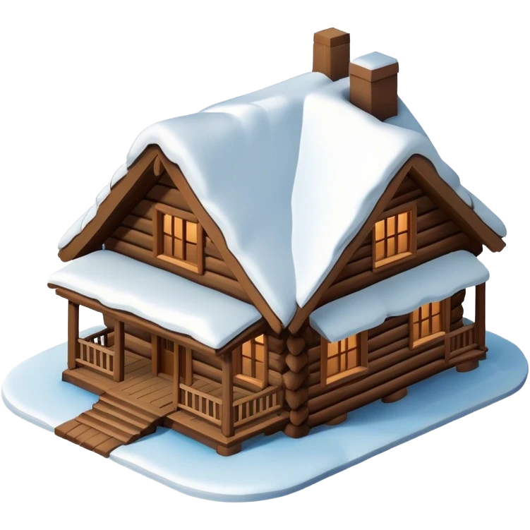 3D isometric montana cabin lodge  emoji