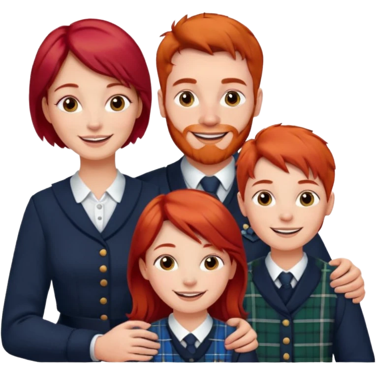 scottish family with son and daughter emoji