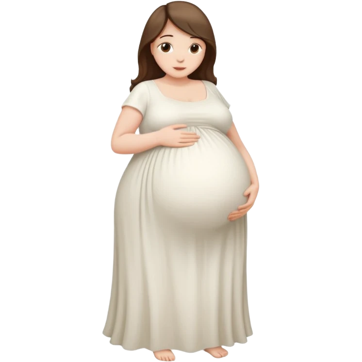 heavily pregnant woman with extremely huge overdue belly emoji