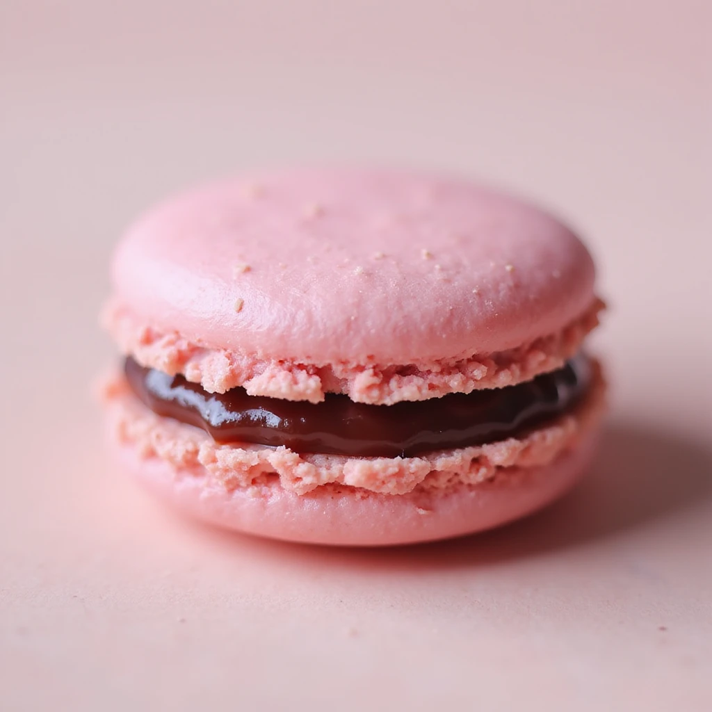 realistic pink macaron, photorealistic style emoji