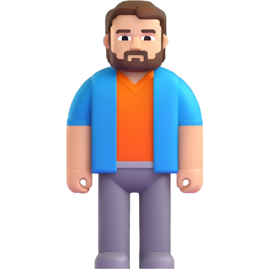 Minecraft character of Jack Black wearing a blue shirt emoji
