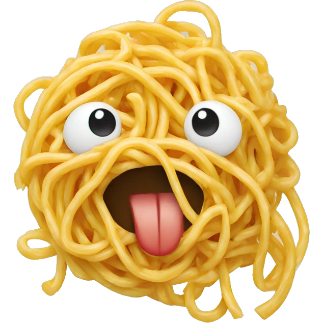 Un chat qui mange des spaghettis  emoji
