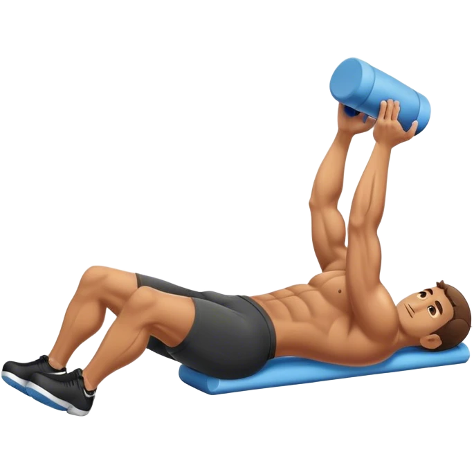 buff guy lying lats down on foam-roller emoji