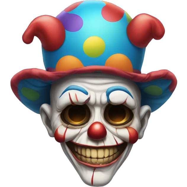 Clown crossed between a skull emoji