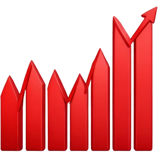 red financial graph emoji