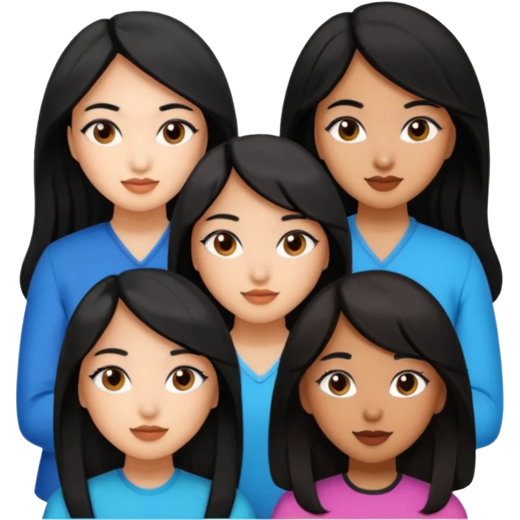 Katseye music group 6 members all girl 2 brown girl 1 korean 1 latina 1 girl with black hair emoji