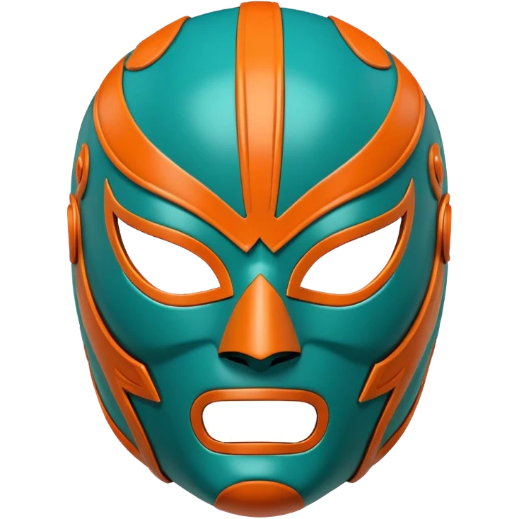 teal and orange luchador mask emoji