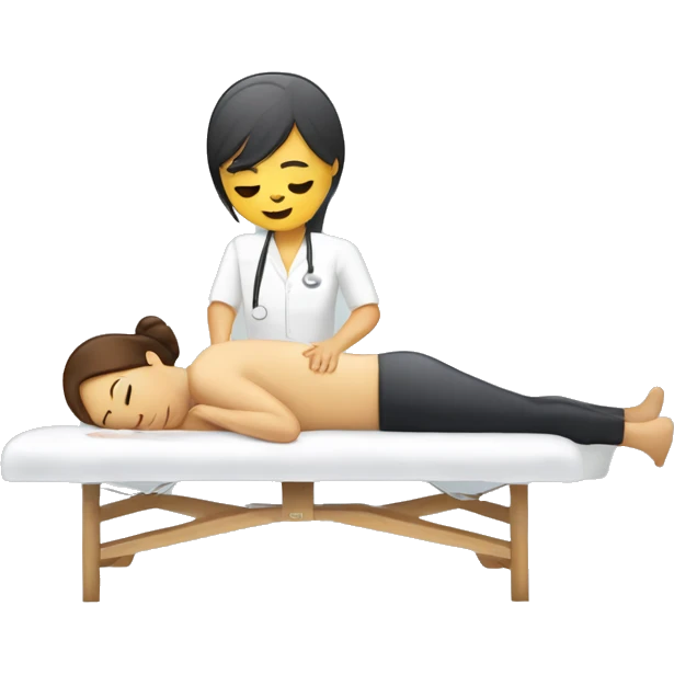 Massage table and therapist emoji