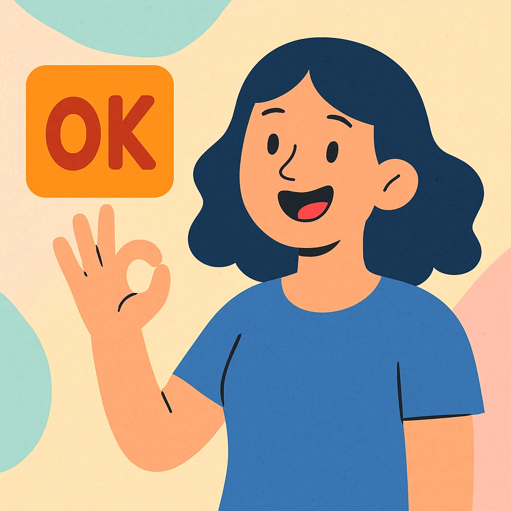 OK text in an orange square emoji