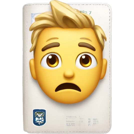 passport with the emotion of shock emoji