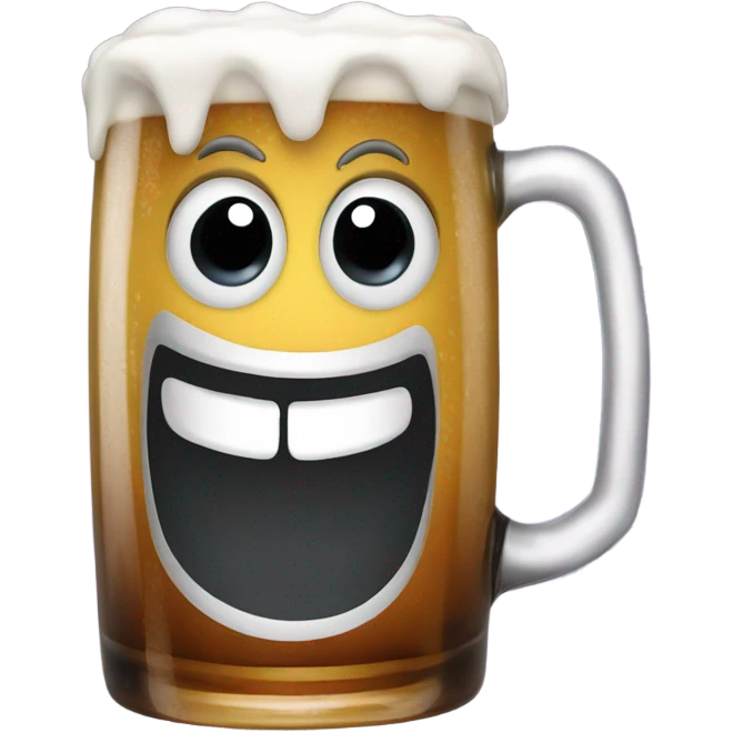 Happy face beer mug  emoji