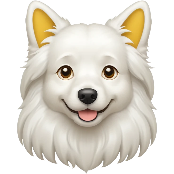 Long-haired white dog with yellow ears emoji