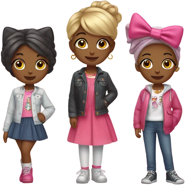 Three hello kitty friends emoji