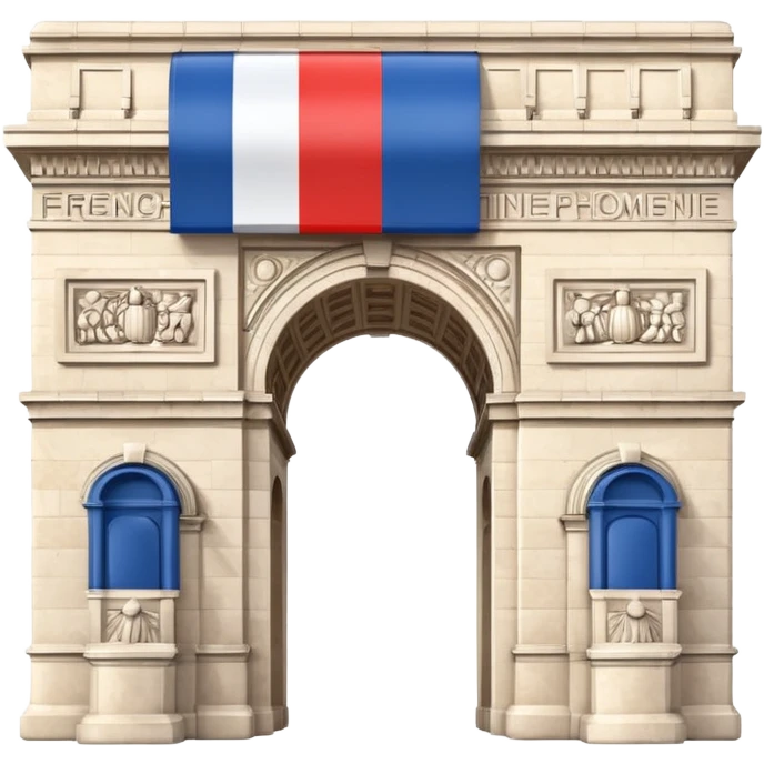 arc de triomphe emoji with French flag colors emoji