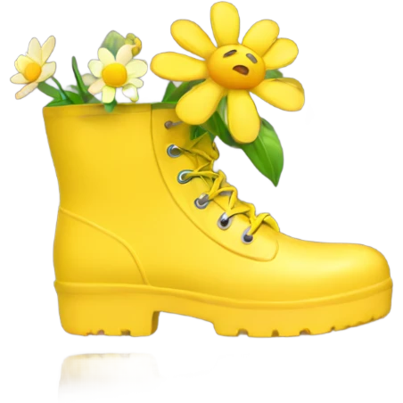 Flowers in yellow rain boot  emoji
