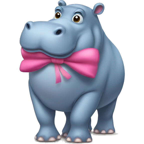 hippo with a bow  emoji