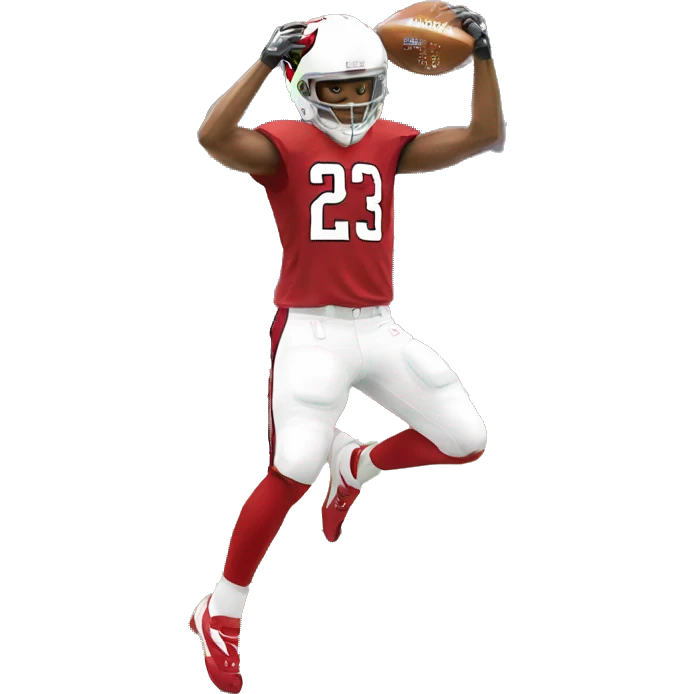 cardinals player upside down catching football emoji