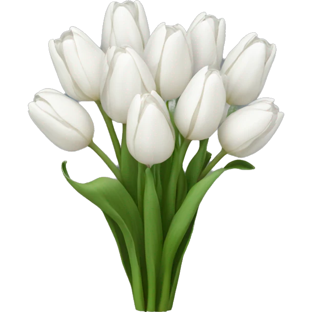 white tulip bouquet  emoji