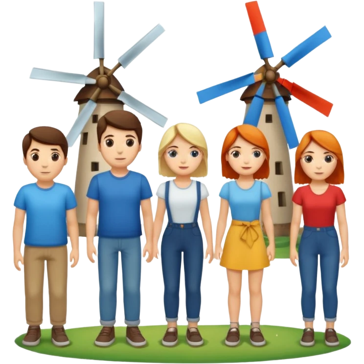 peopşe with Windmills emoji