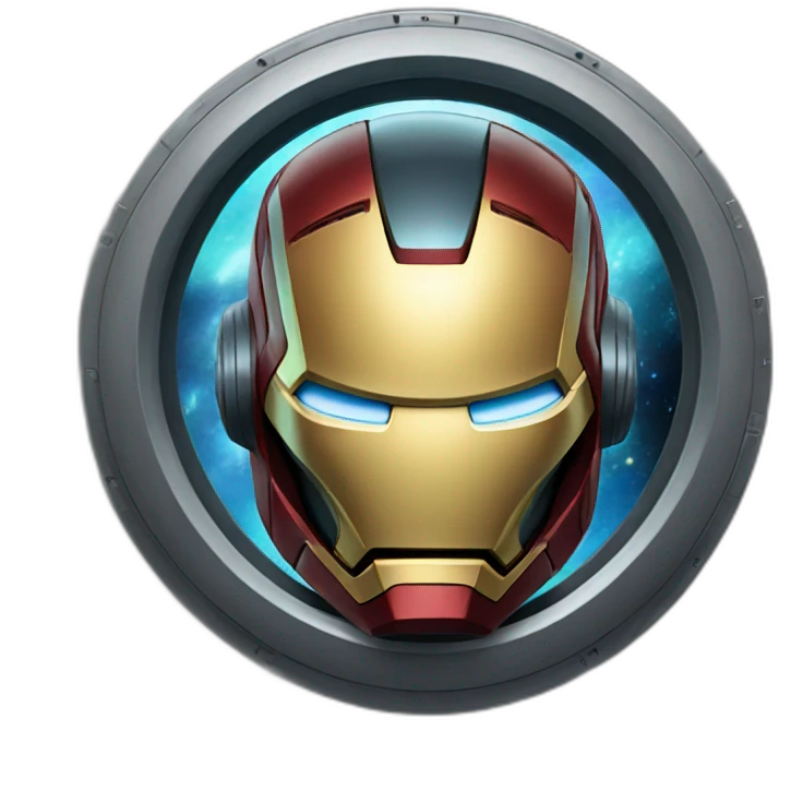 Ironman in a spaceship emoji