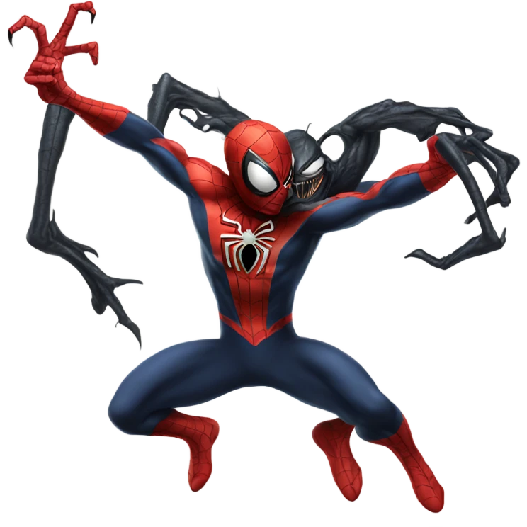 spiderman battiling with venom emoji