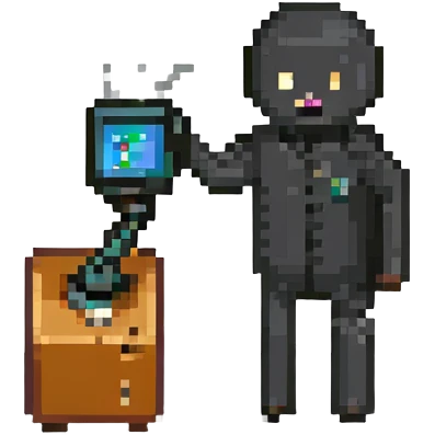 Stick figure throwing a tiny computer emoji