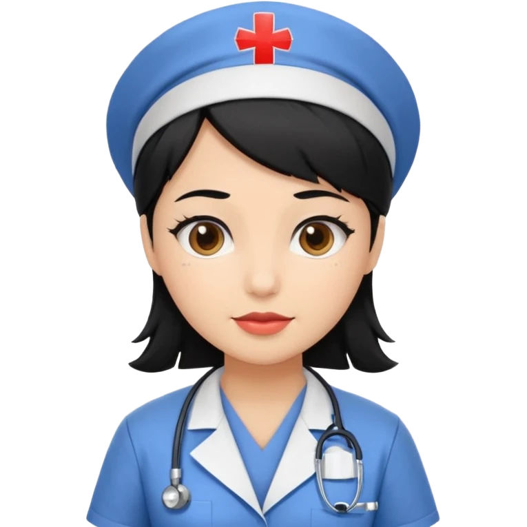Nurse black hair emoji