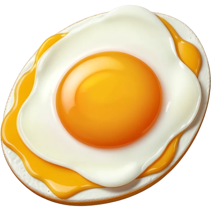 1 fried egg with 45 degree angle on red background color #C4151C without plate or anything under the egg emoji