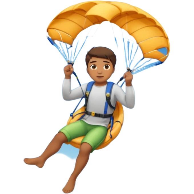 Boy parasailing with long sleeved shirt emoji