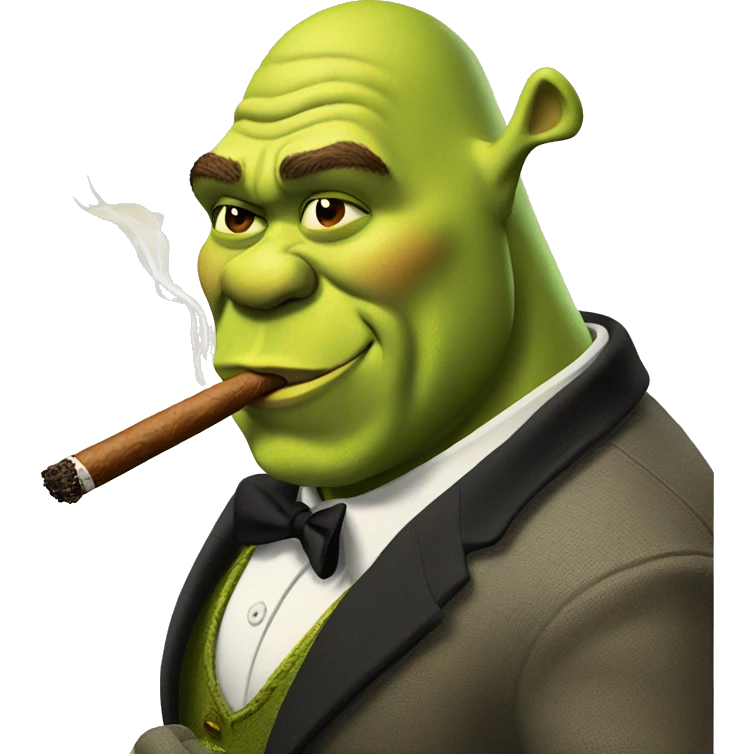Shrek smoking a cigar emoji