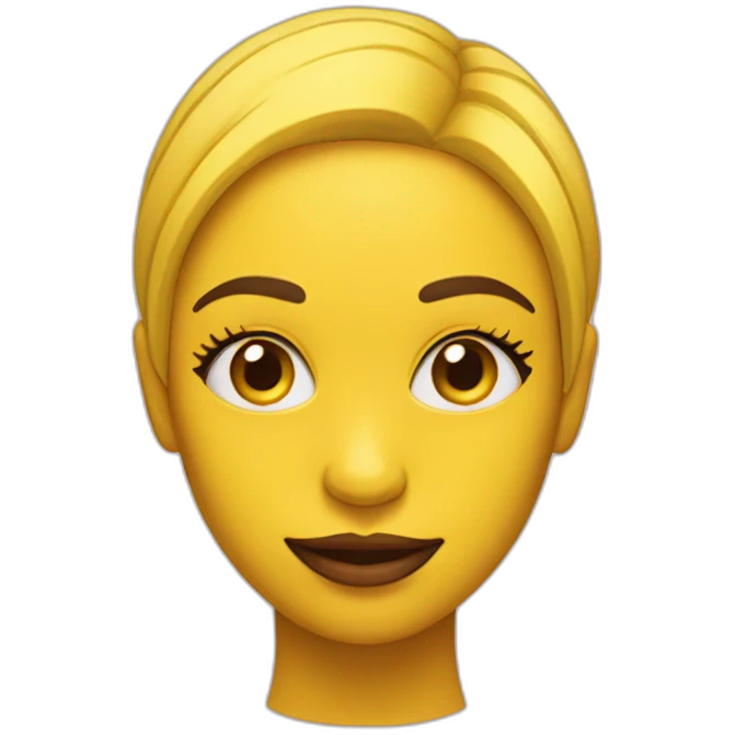 Woman with yellow skin holding two yellow balls emoji