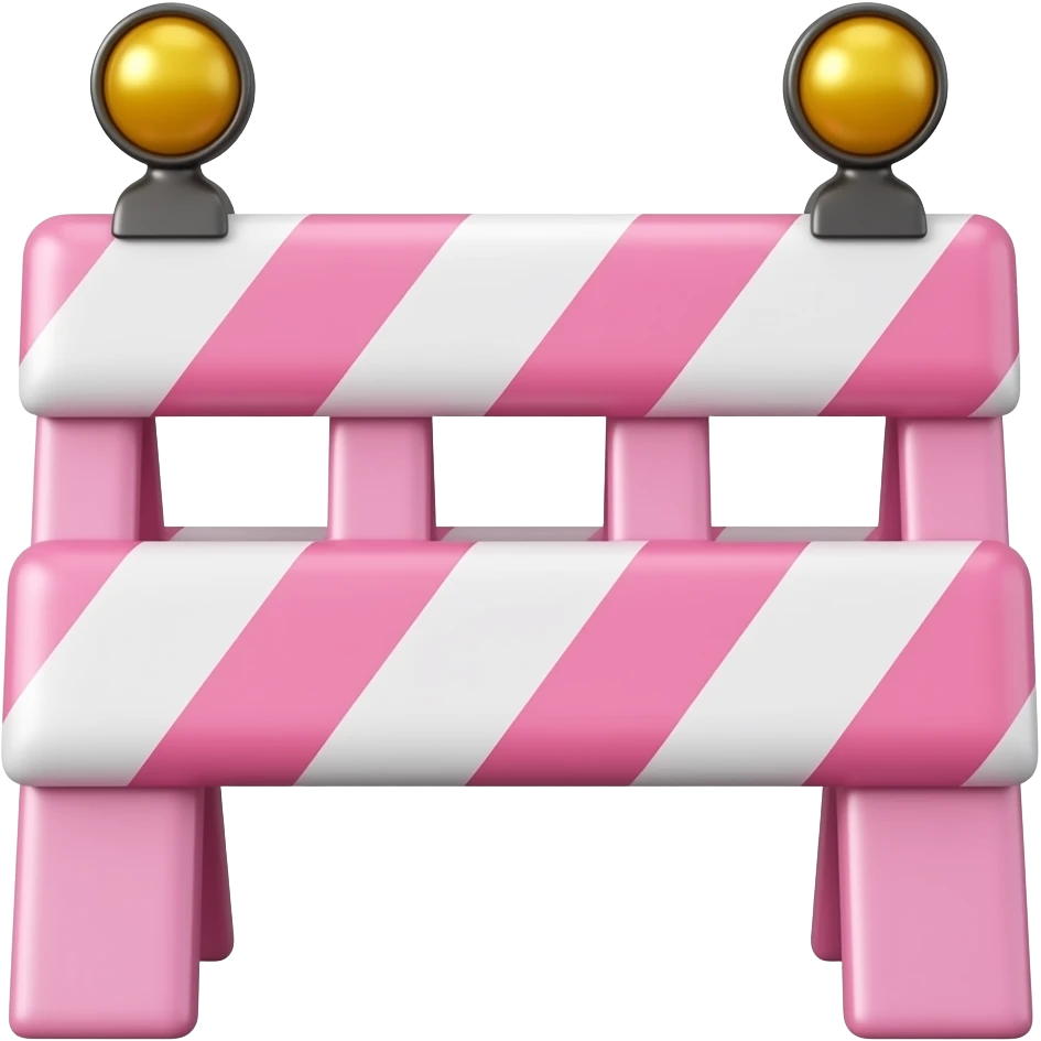 Pink traffic road block emoji