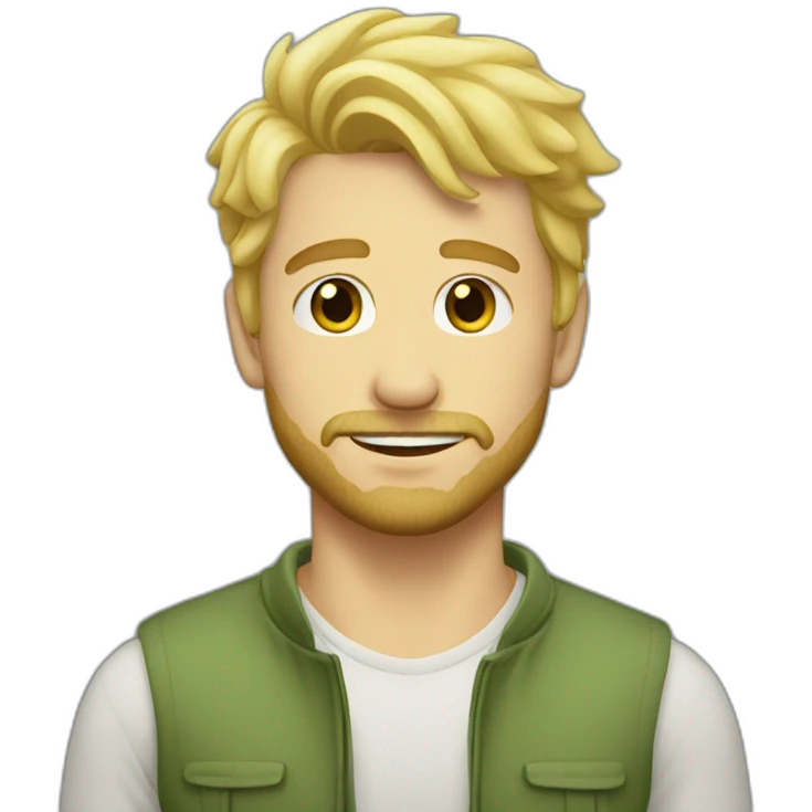 blonde guy green wyes, blonde short beard emoji