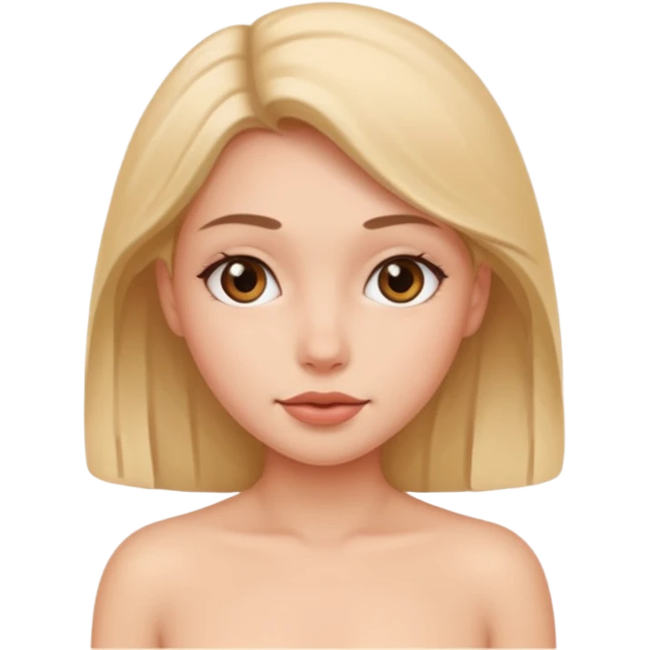 A completely naked girl without clothes, absolutely naked emoji