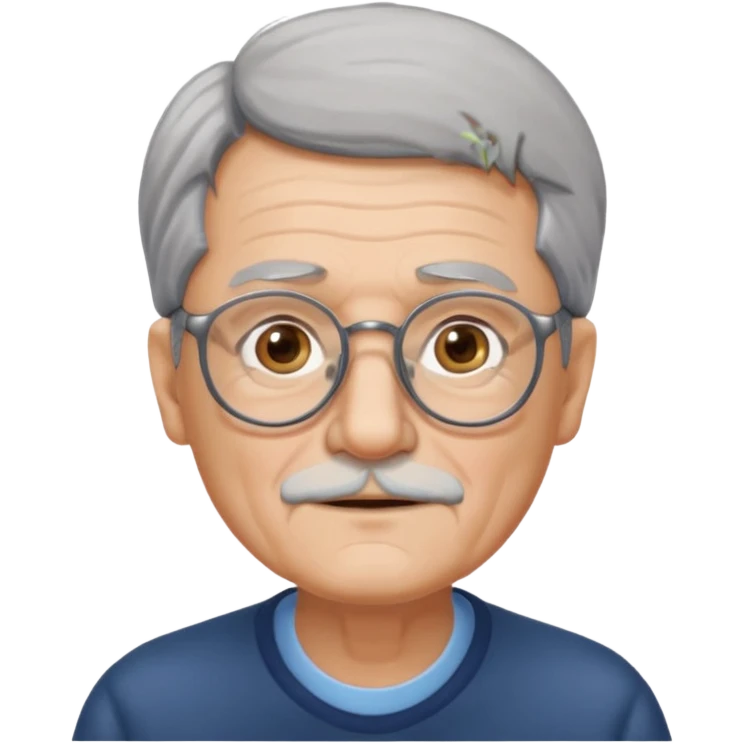 una imagen de un abuelo de 63 años con gafas emoji