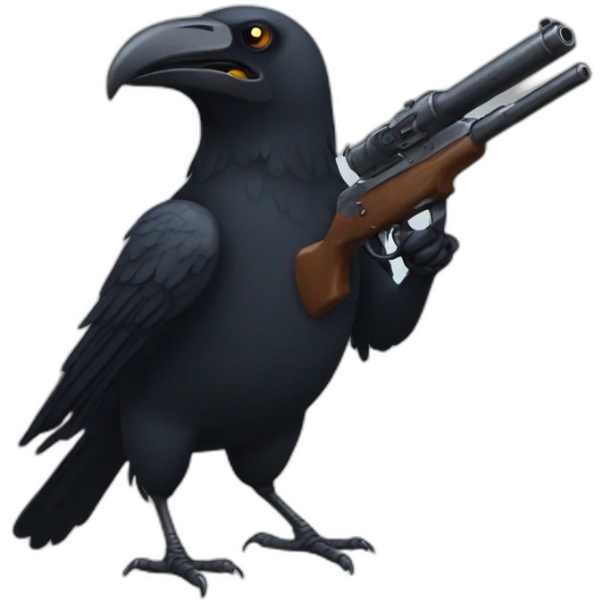 crow with gun emoji