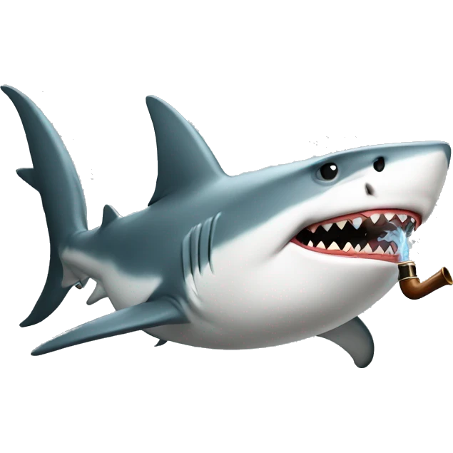 shark smoking a pipe emoji